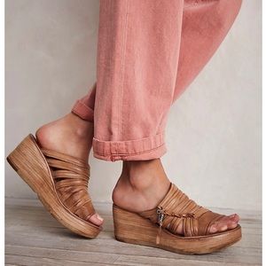 Stone Strappy Wedge Sandals